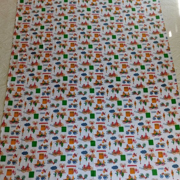 3 yds Boston engine Phoenix hose fireman cotton fabric vtg quilt sewing material - Picture 10 of 11